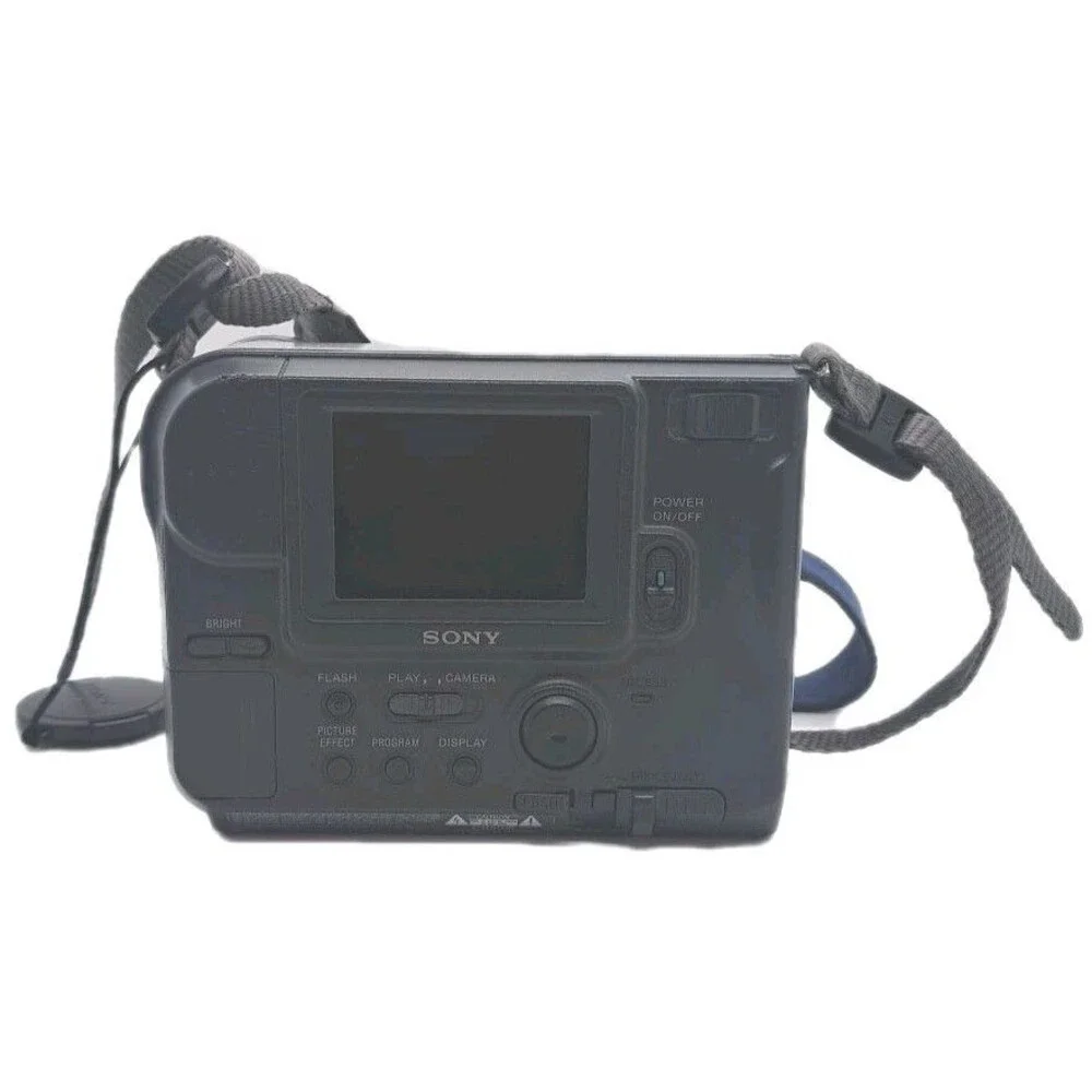Vintage Sony Mavica MVC-FD75 10x Zoom Digital Camera Silver w/ Battery Untested